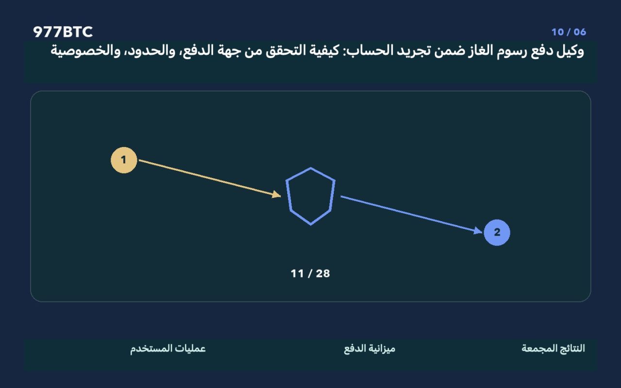 وكيل دفع رسوم الغاز ضمن تجريد الحساب: كيفية التحقق من جهة الدفع، والحدود، والخصوصية