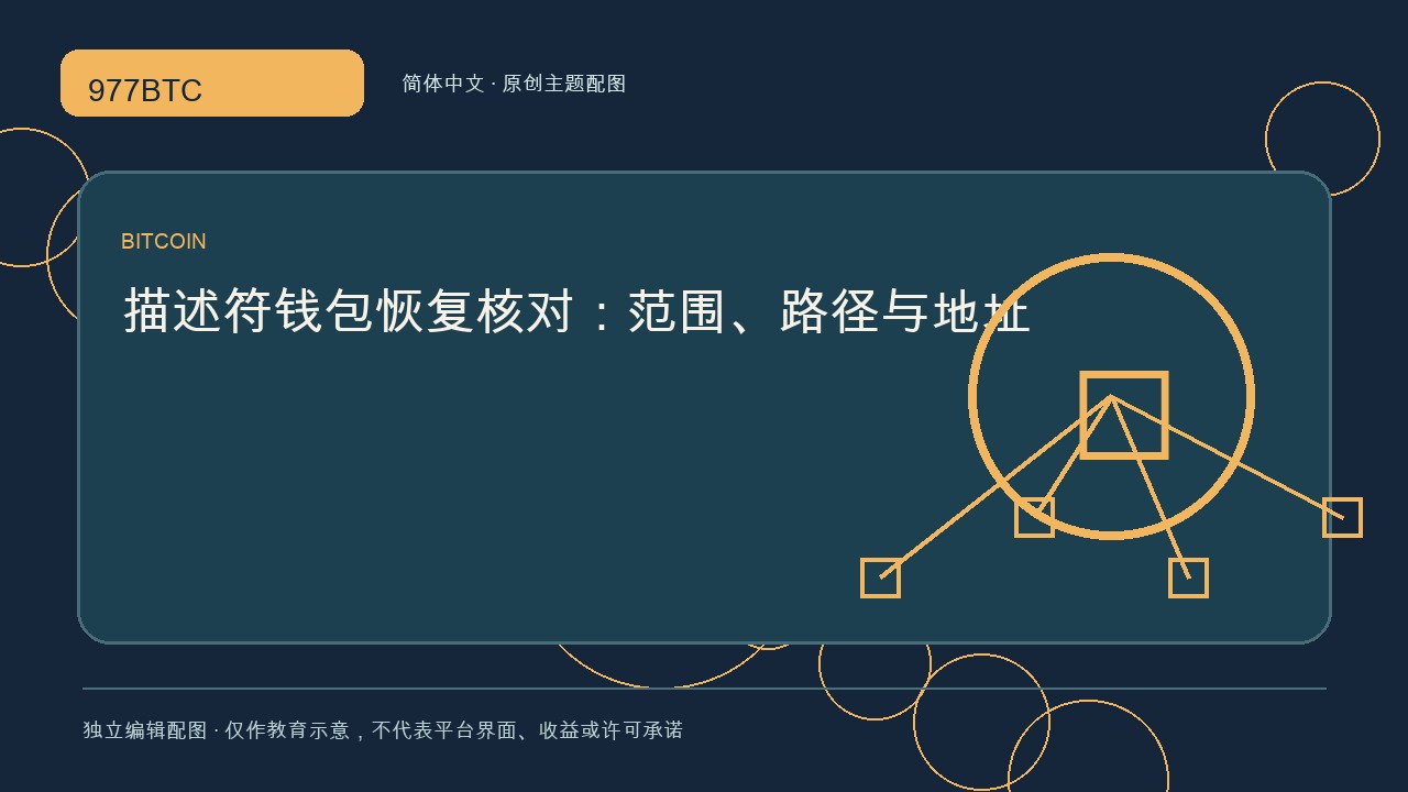 描述符钱包恢复核对：范围、路径与地址; independent editorial visual