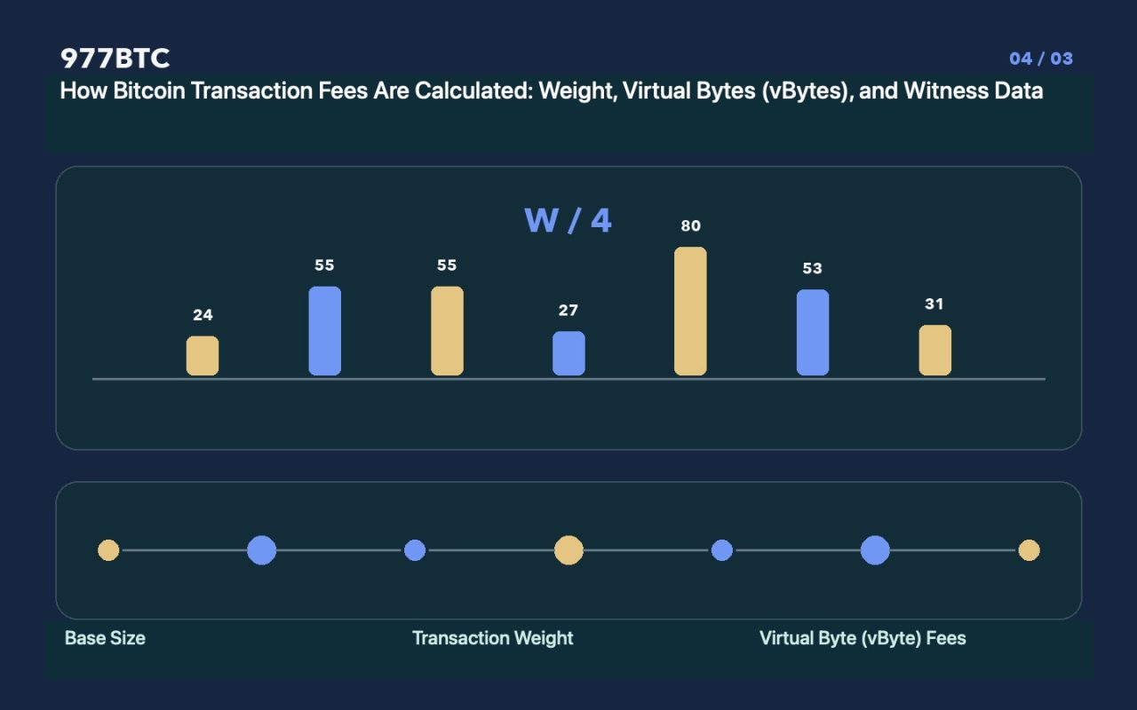 How Bitcoin Transaction Fees Are Calculated: Weight, Virtual Bytes (vBytes), and Witness Data