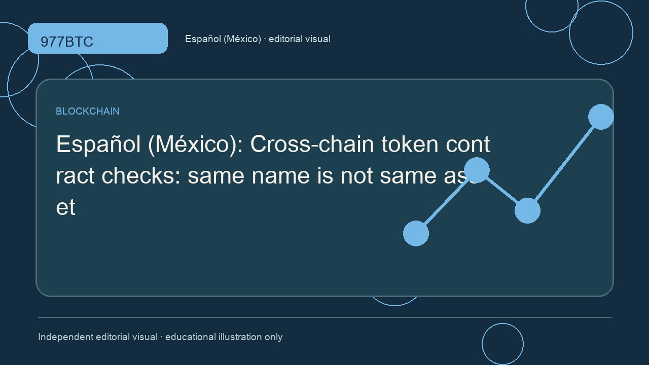Contratos de tokens entre cadenas: mismo nombre no significa mismo activo