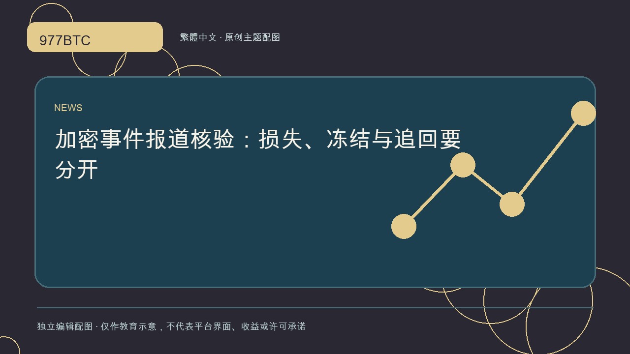 加密事件報道核驗：損失、凍結與追回要分開; independent editorial visual