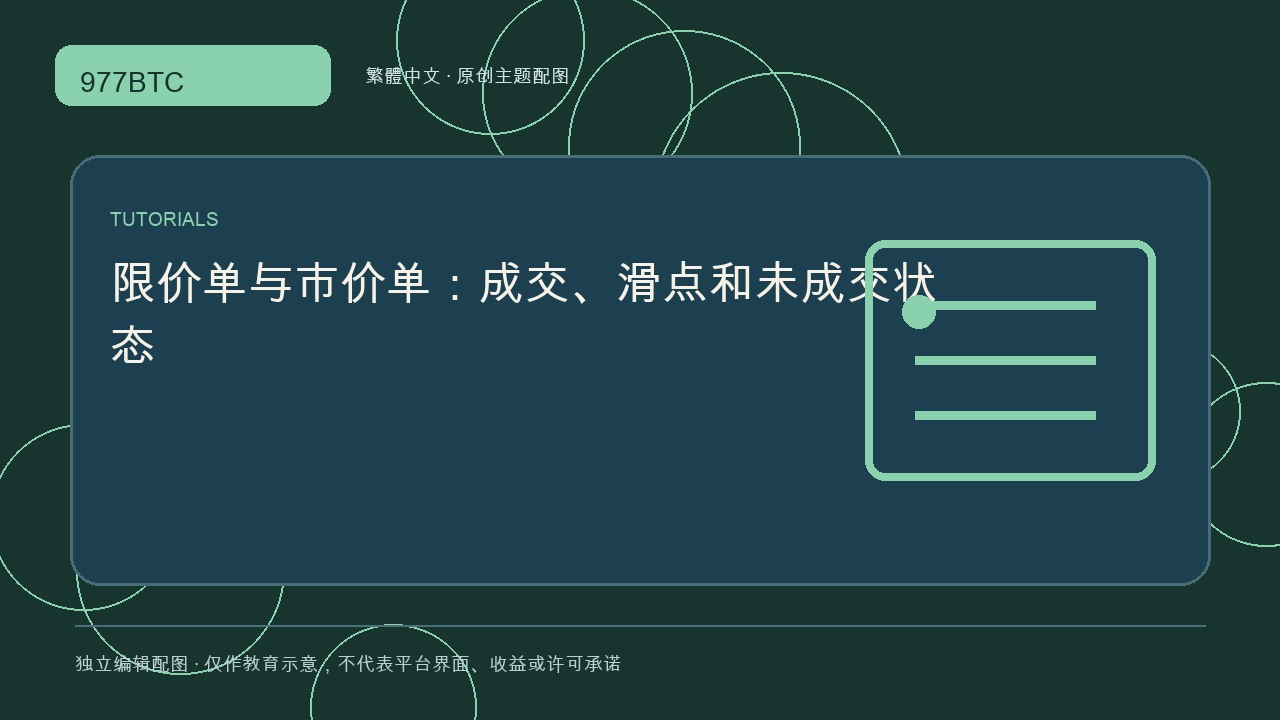 限價單與市價單：成交、滑點和未成交狀態; independent editorial visual