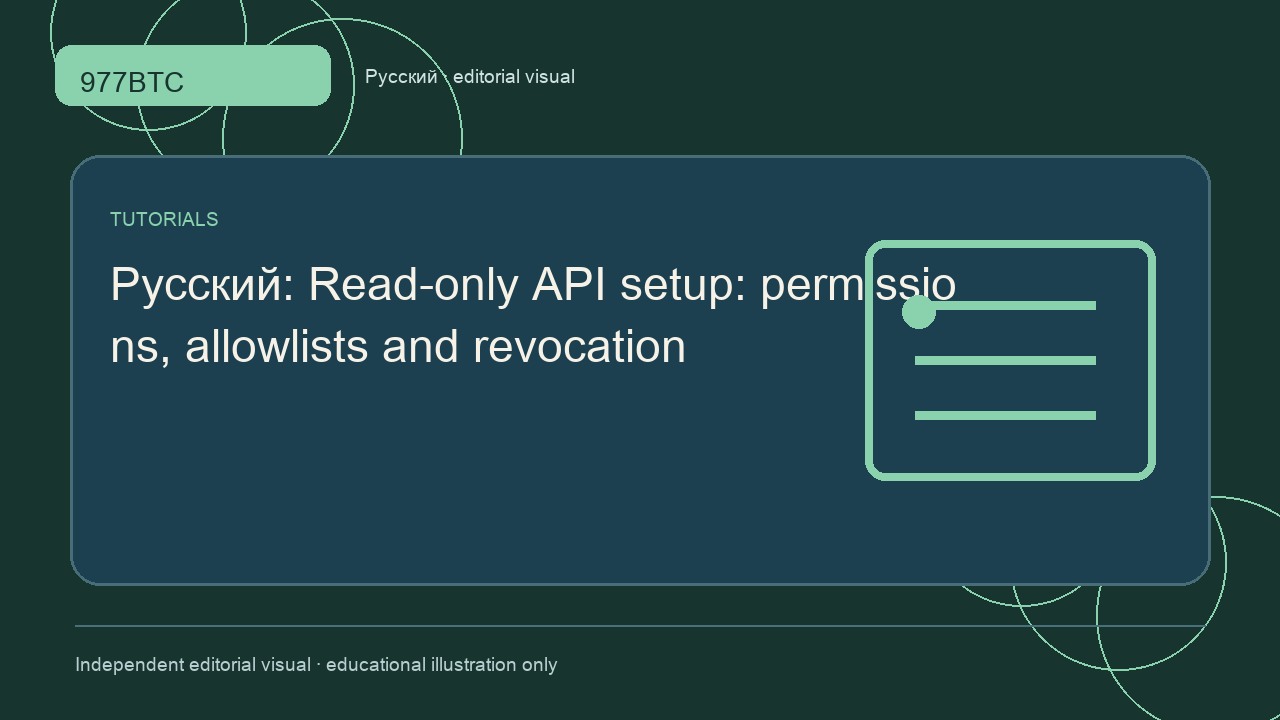 API только для чтения: права, разрешённые адреса и отзыв доступа