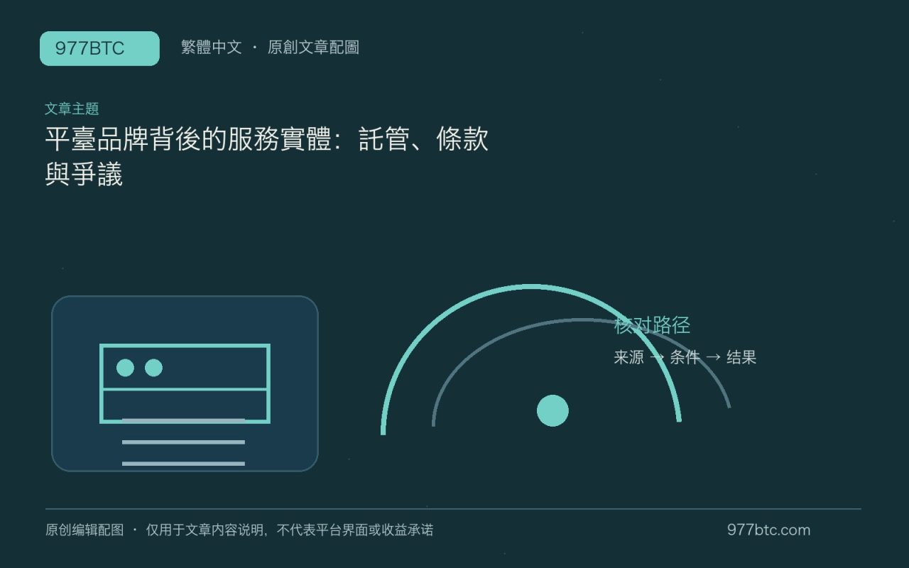 平臺品牌背後的服務實體：託管、條款與爭議；本文獨立主題示意配圖