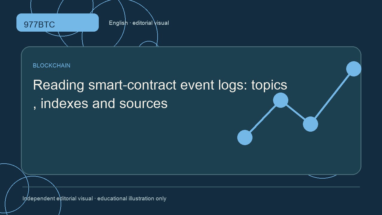 Reading smart-contract event logs: topics, indexes and sources; independent editorial visual