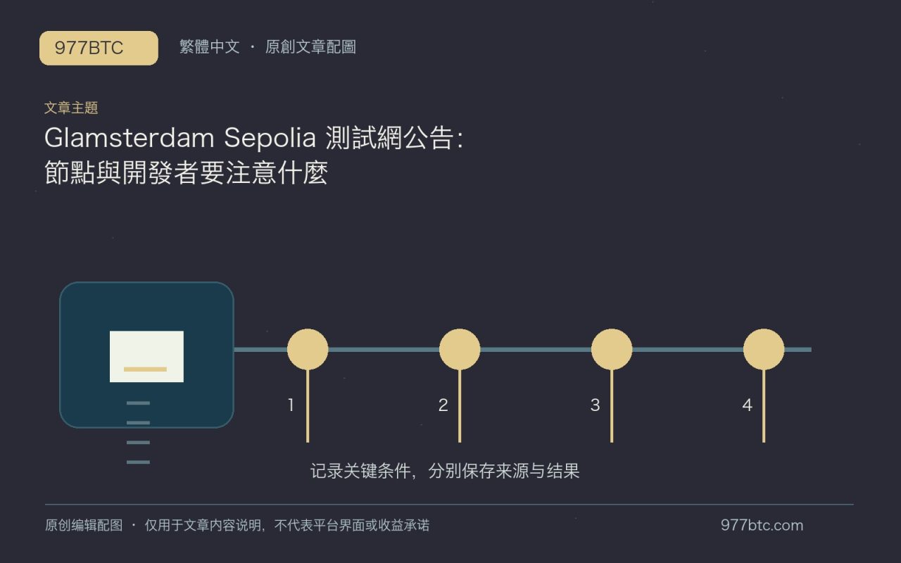 Glamsterdam Sepolia 測試網公告：節點與開發者要注意什麼；本文獨立主題示意配圖