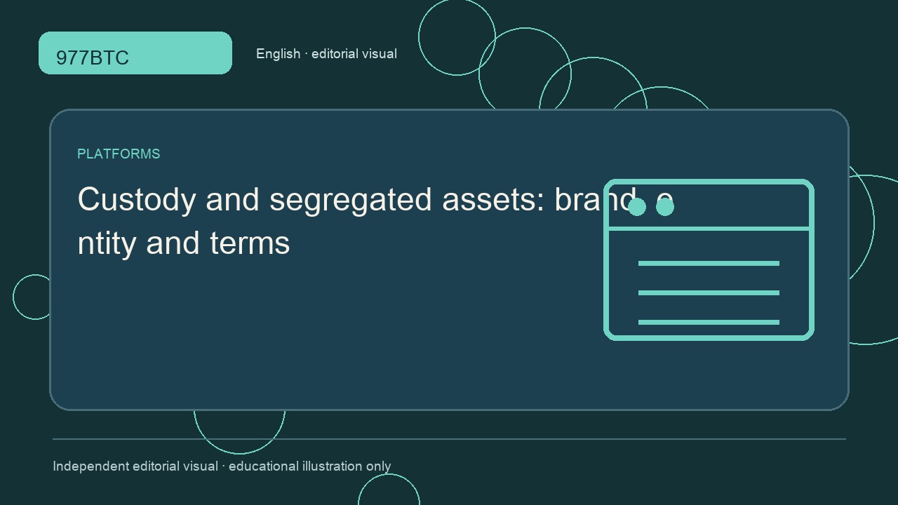 Custody and segregated assets: brand, entity and terms; independent editorial visual