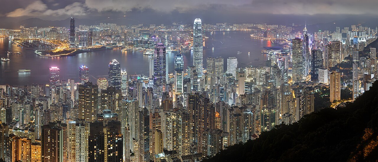 香港维多利亚港城市夜景