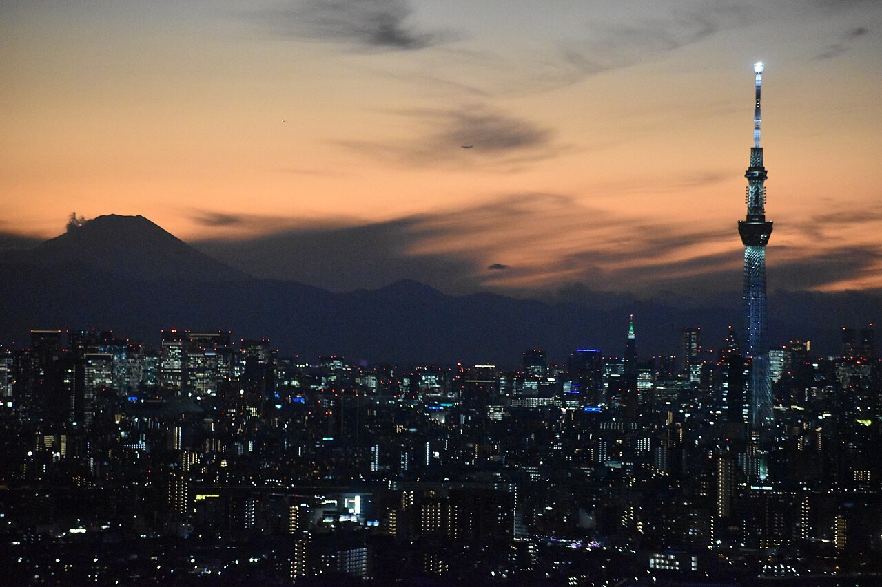 東京城市夕照景觀