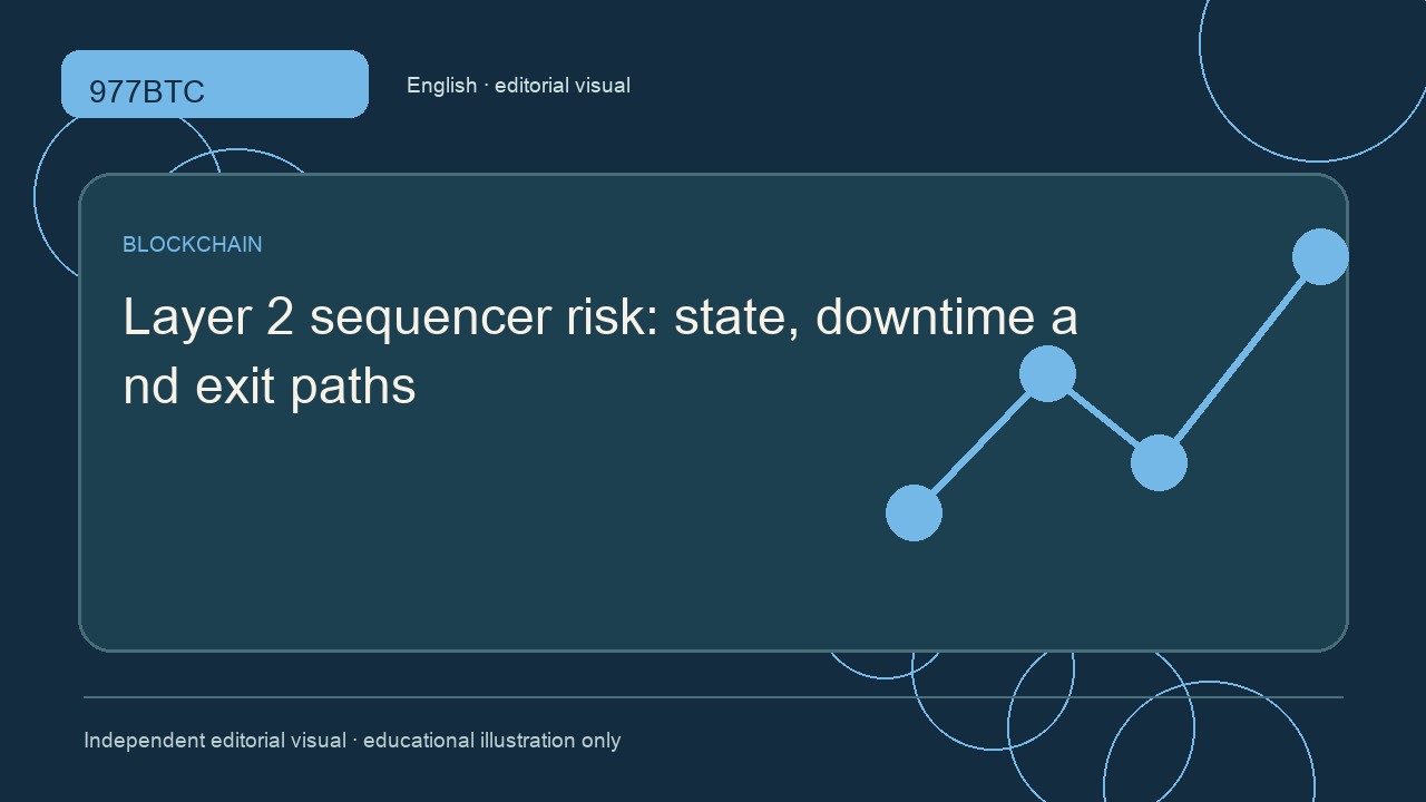 Layer 2 sequencer risk: state, downtime and exit paths; independent editorial visual