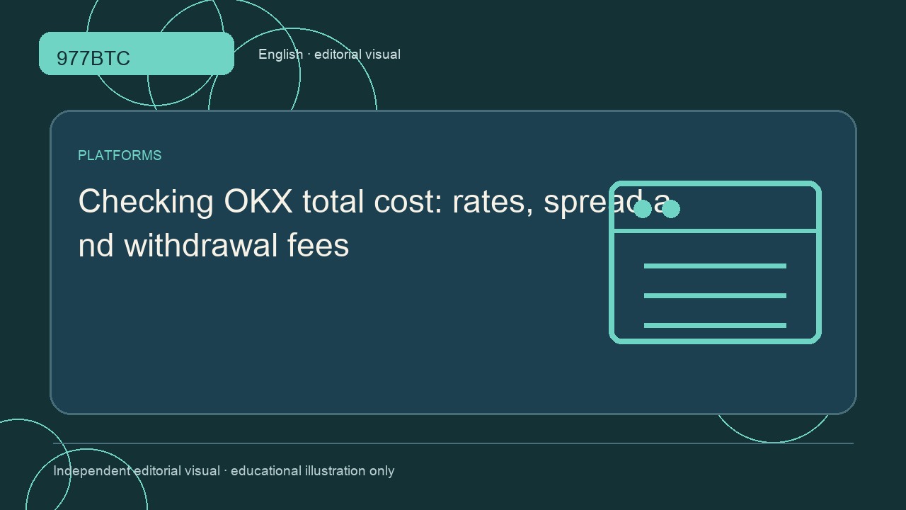 Checking OKX total cost: rates, spread and withdrawal fees; independent editorial visual