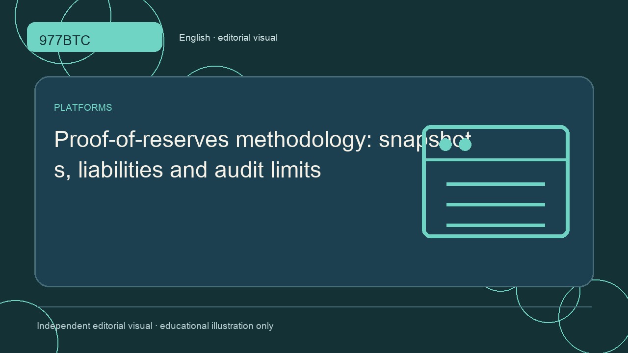 Proof-of-reserves methodology: snapshots, liabilities and audit limits; independent editorial visual