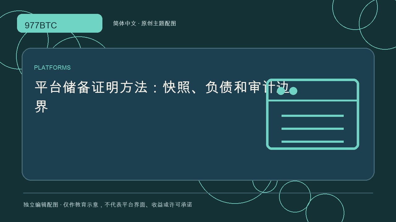 平台储备证明方法：快照、负债和审计边界; independent editorial visual