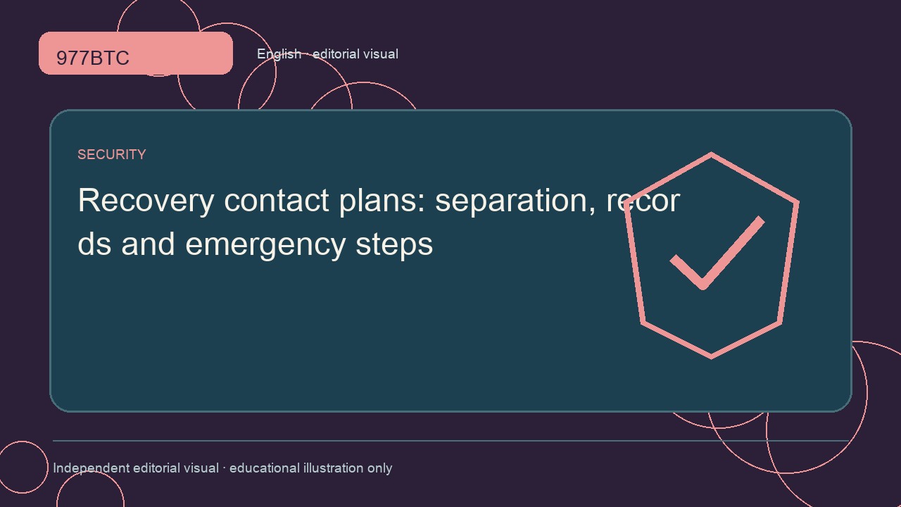 Recovery contact plans: separation, records and emergency steps; independent editorial visual