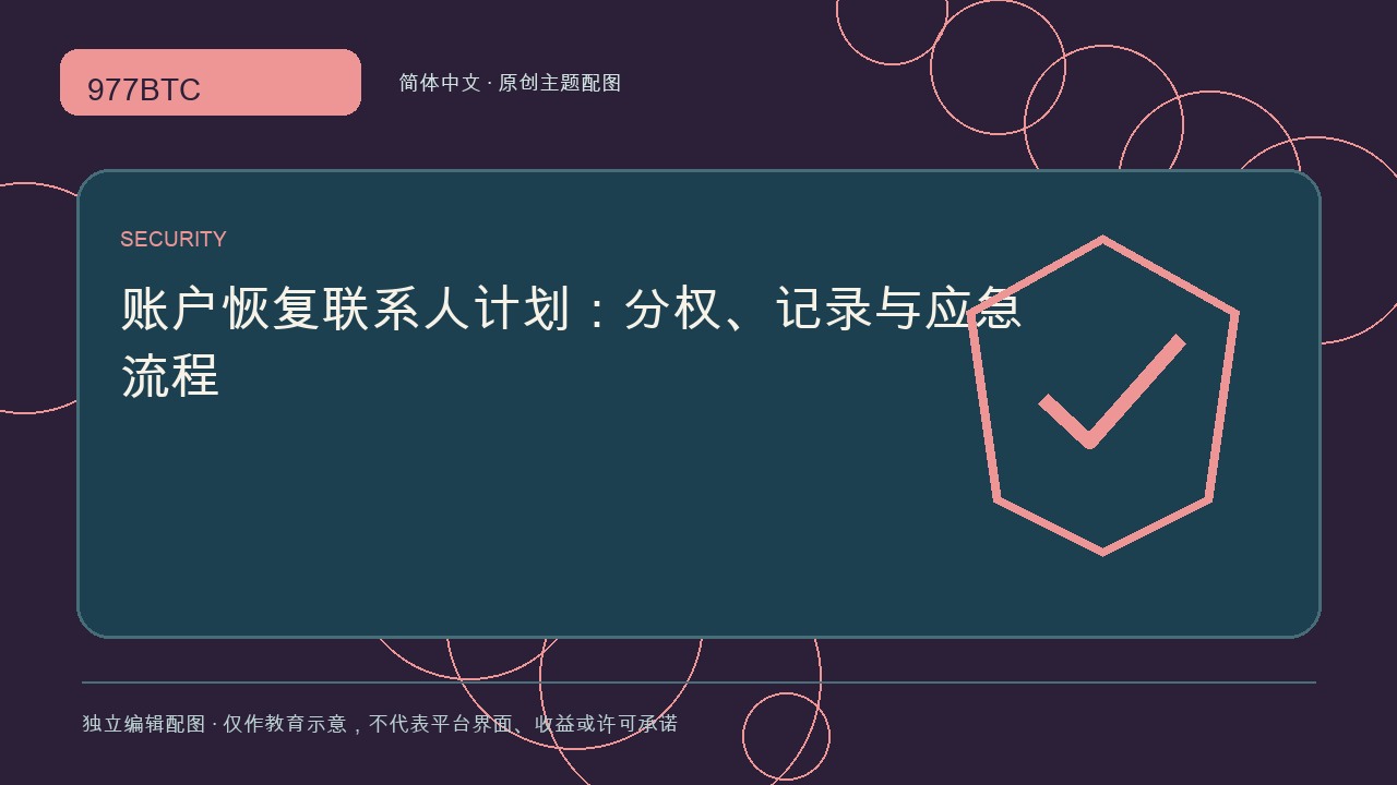 账户恢复联系人计划：分权、记录与应急流程; independent editorial visual