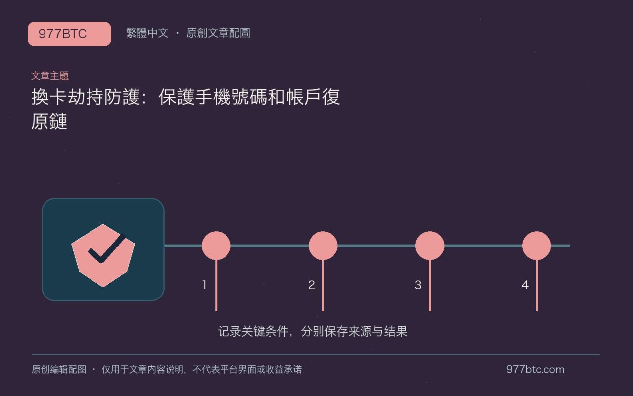 換卡劫持防護：保護手機號碼和帳戶復原鏈；本文獨立主題示意配圖