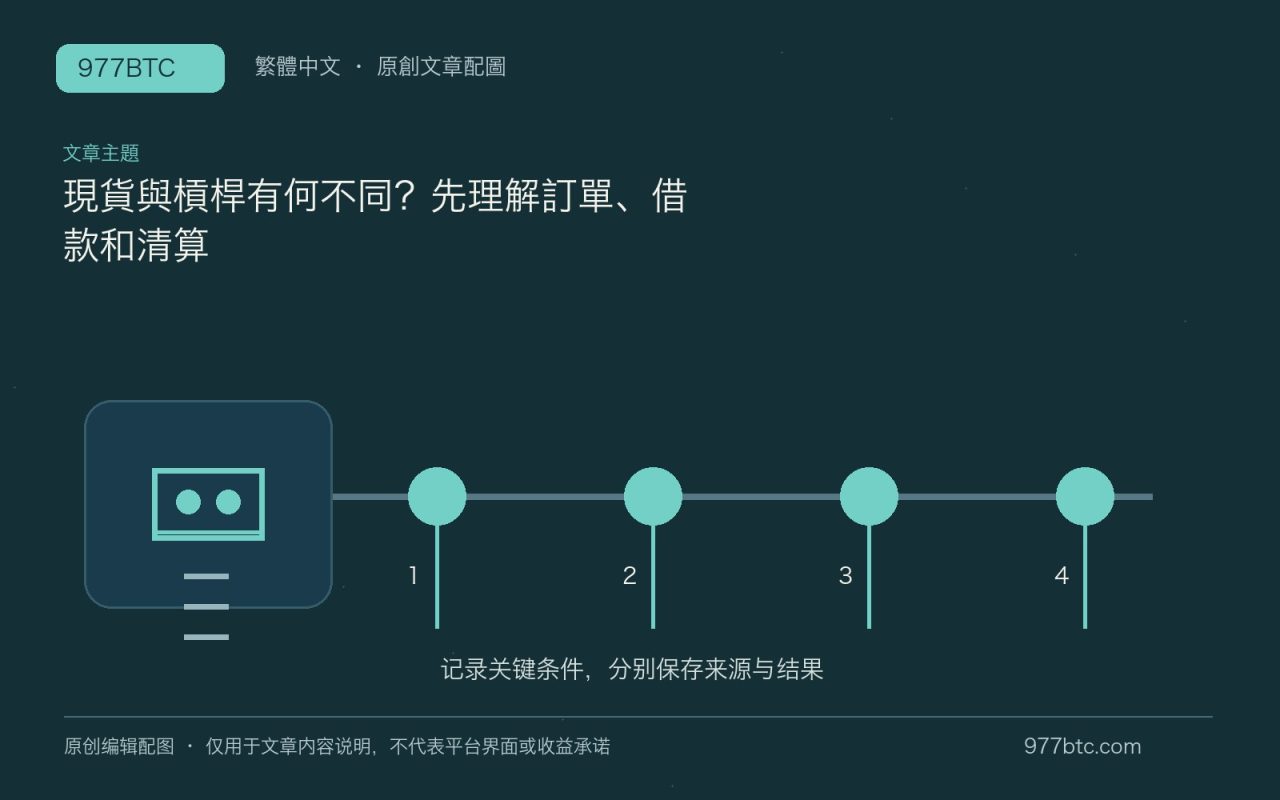 現貨與槓桿有何不同？先理解訂單、借款和清算；本文獨立主題示意配圖