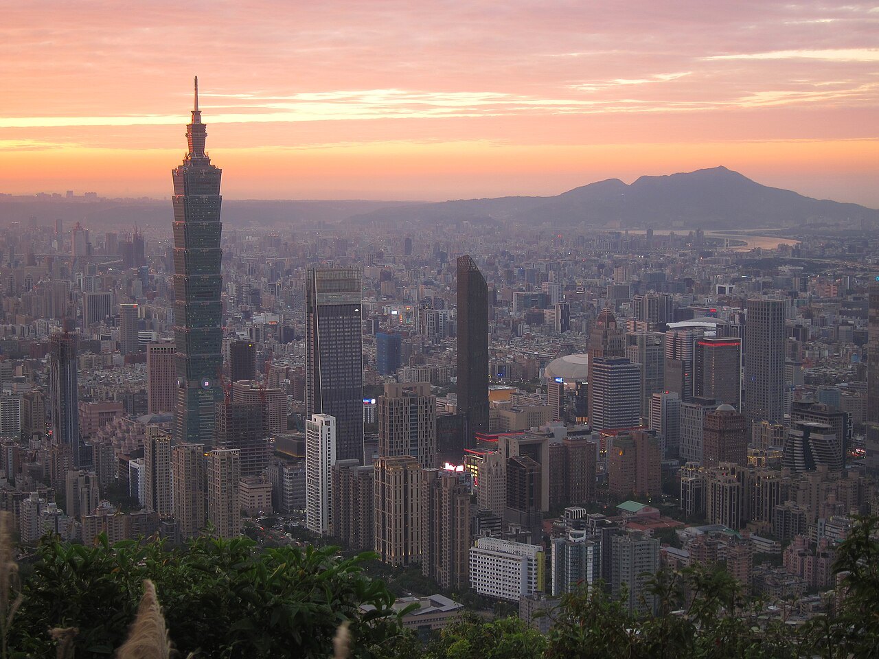 台北城市黄昏景观