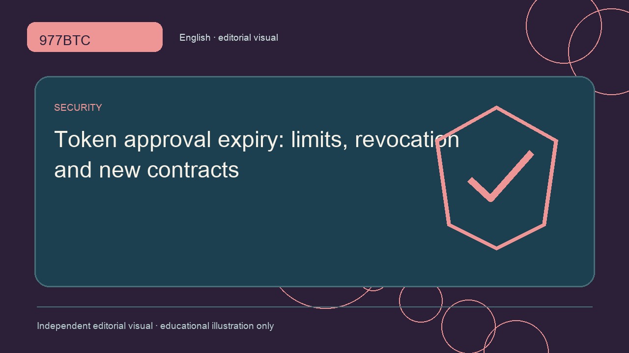 Token approval expiry: limits, revocation and new contracts; independent editorial visual