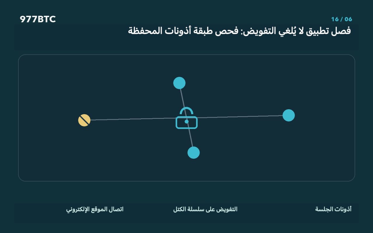 فصل تطبيق لا يُلغي التفويض: فحص طبقة أذونات المحفظة