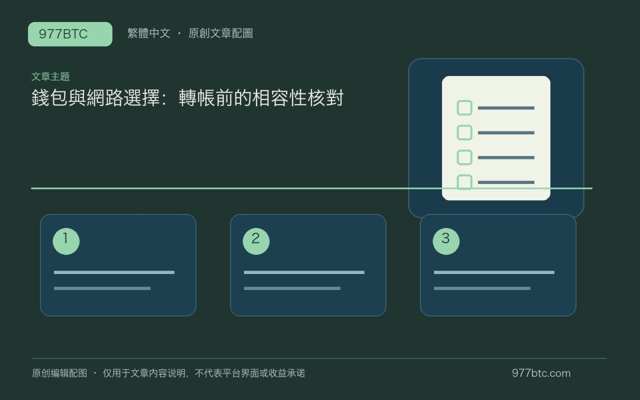 錢包與網路選擇：轉帳前的相容性核對；本文獨立主題示意配圖